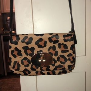 Leopard coach crossbody bag